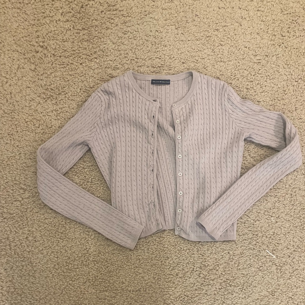 Brandy Melville Ribbed Cardigan - Light Cream